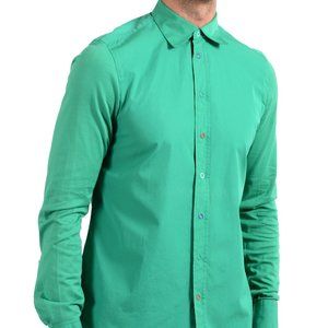 Malo Men's Green Long Sleeve Dress Shirt